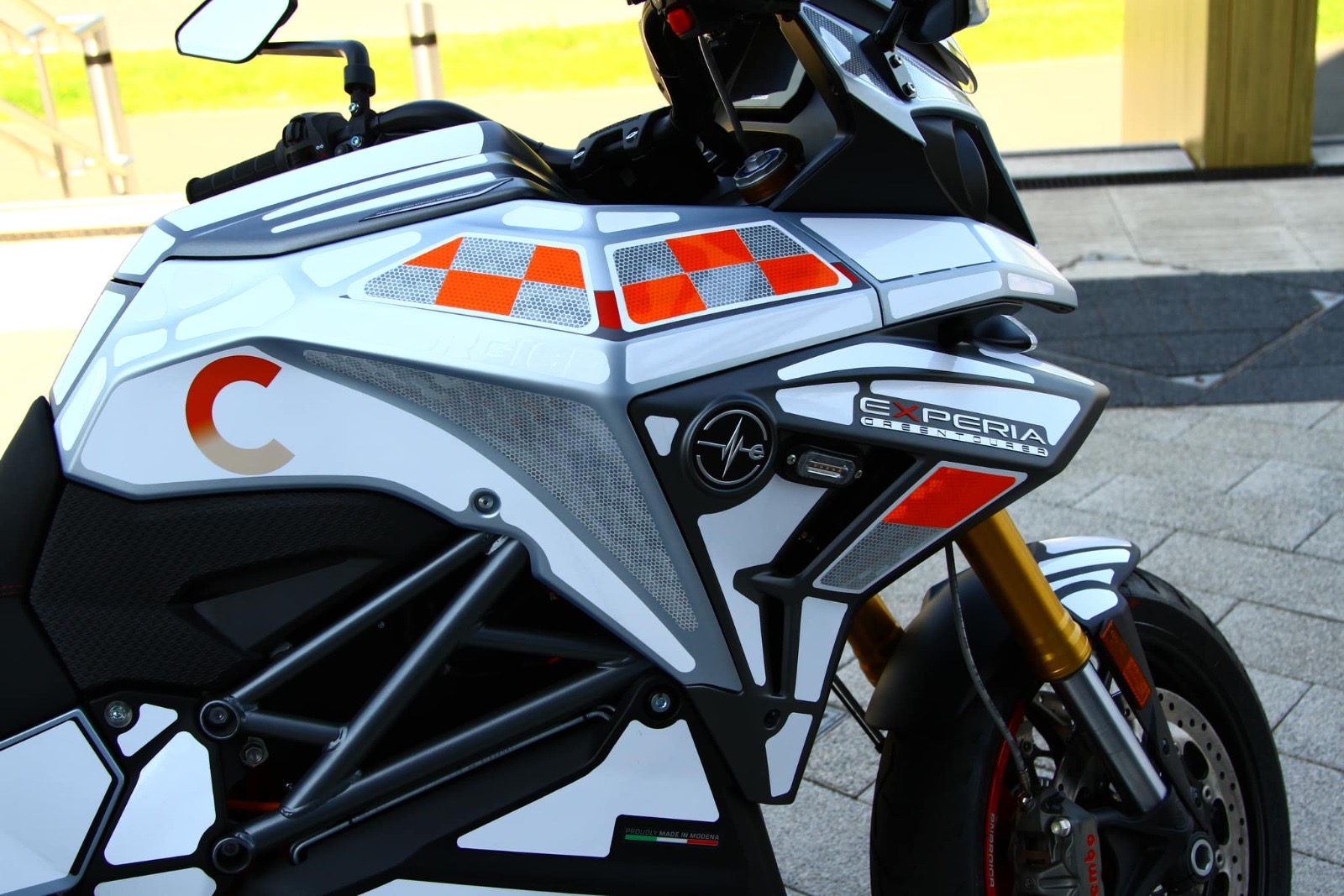 Electric bikes parked